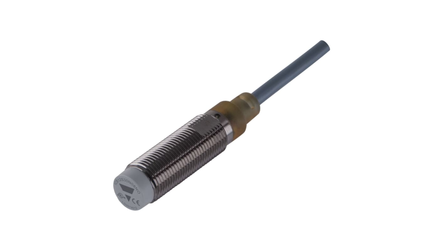 Carlo Gavazzi ICB12 Series Inductive Barrel-Style Inductive Proximity Sensor, M12 x 1, 4 mm Detection, PNP Output, 10