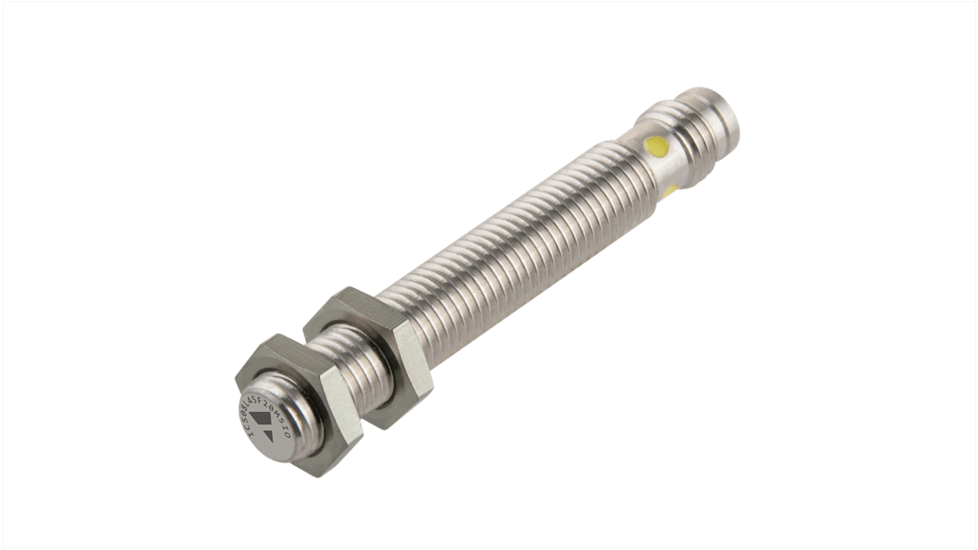 Carlo Gavazzi ICS08 Series Inductive Barrel-Style Inductive Proximity Sensor, M8 x 1, 1 mm Detection, NPN Output, 10