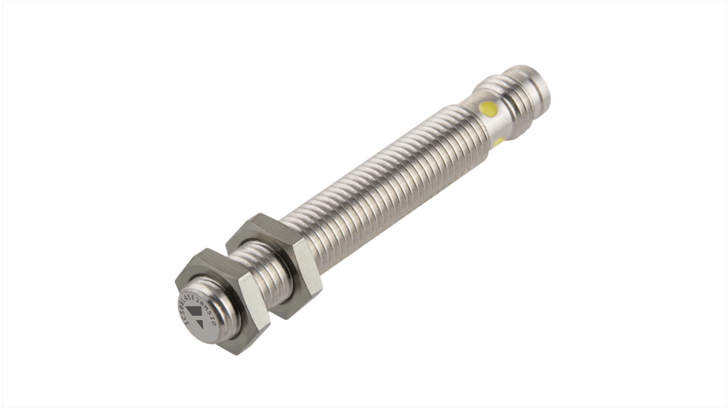 Carlo Gavazzi ICS08 Series Inductive Barrel-Style Inductive Proximity Sensor, M8 x 1, 1 mm Detection, PNP Output, 10