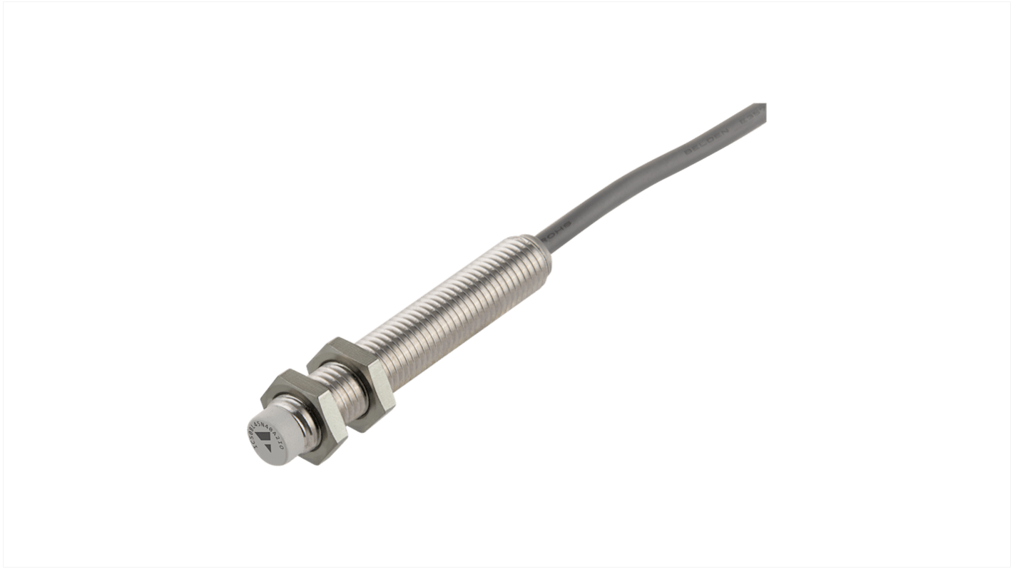 Carlo Gavazzi ICS08 Series Inductive Barrel-Style Inductive Proximity Sensor, M8 x 1, 2 mm Detection, NPN Output, 10