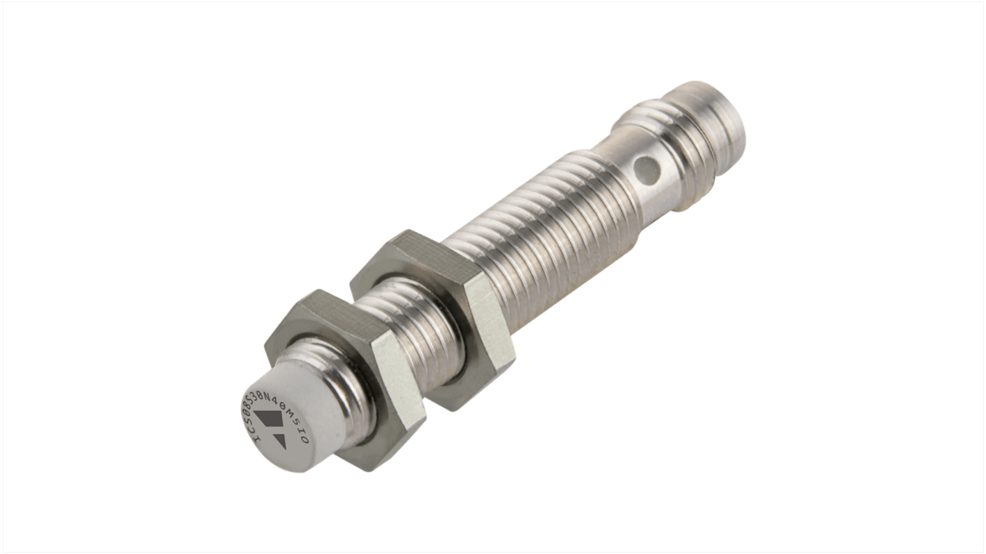 Carlo Gavazzi ICS08 Series Inductive Barrel-Style Inductive Proximity Sensor, M8 x 1, 2 mm Detection, NPN Output, 10