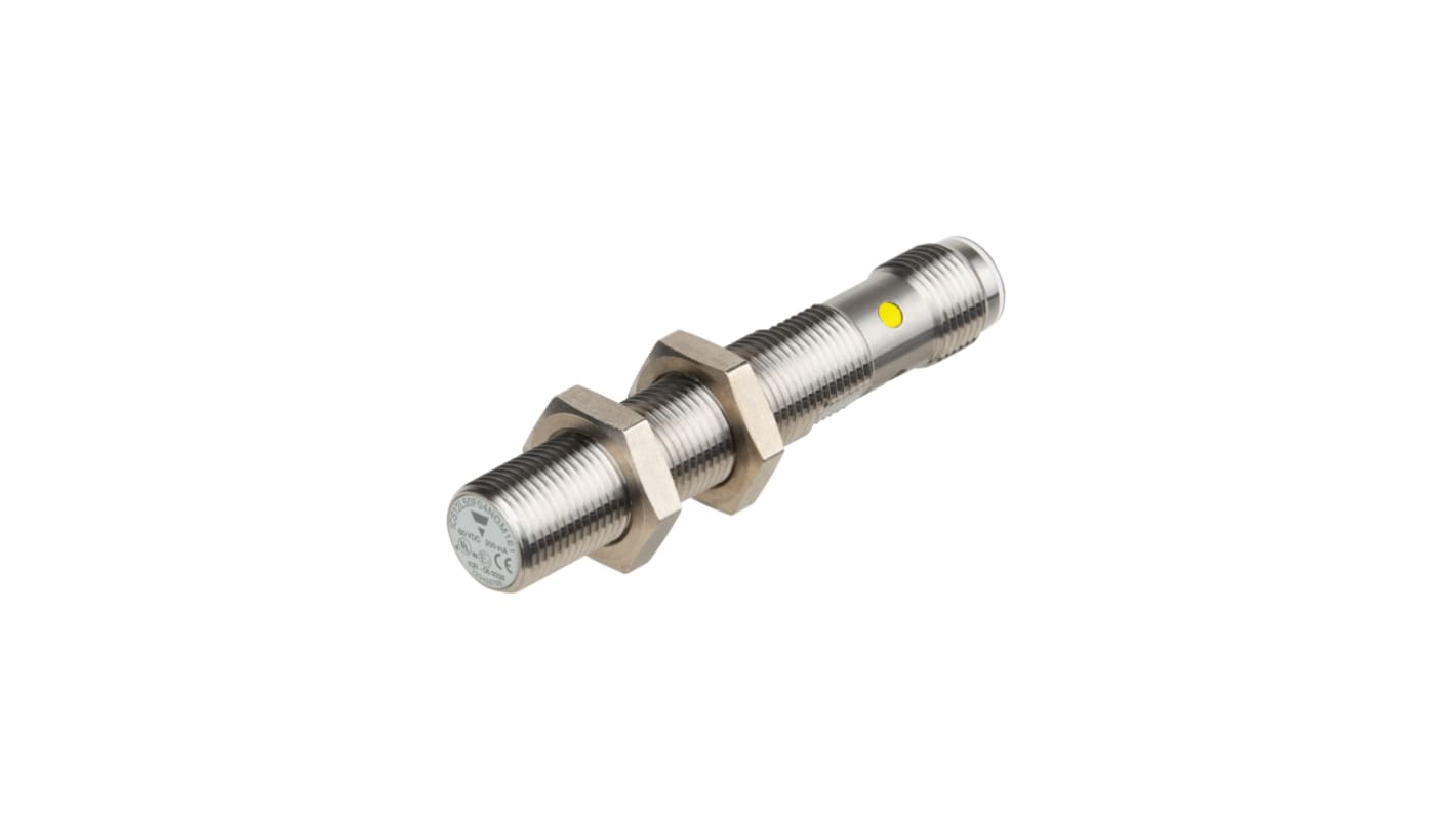 Carlo Gavazzi ICS12 Series Inductive Barrel-Style Inductive Proximity Sensor, M12 x 1, 4 mm Detection, NPN Output, 8