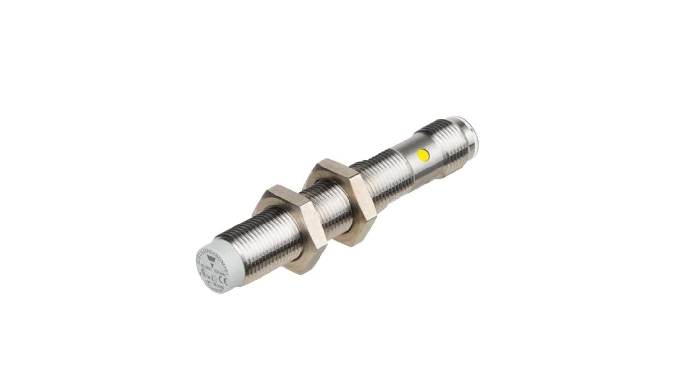 Carlo Gavazzi ICS12 Series Inductive Barrel-Style Inductive Proximity Sensor, M12 x 1, 8 mm Detection, PNP Output, 8