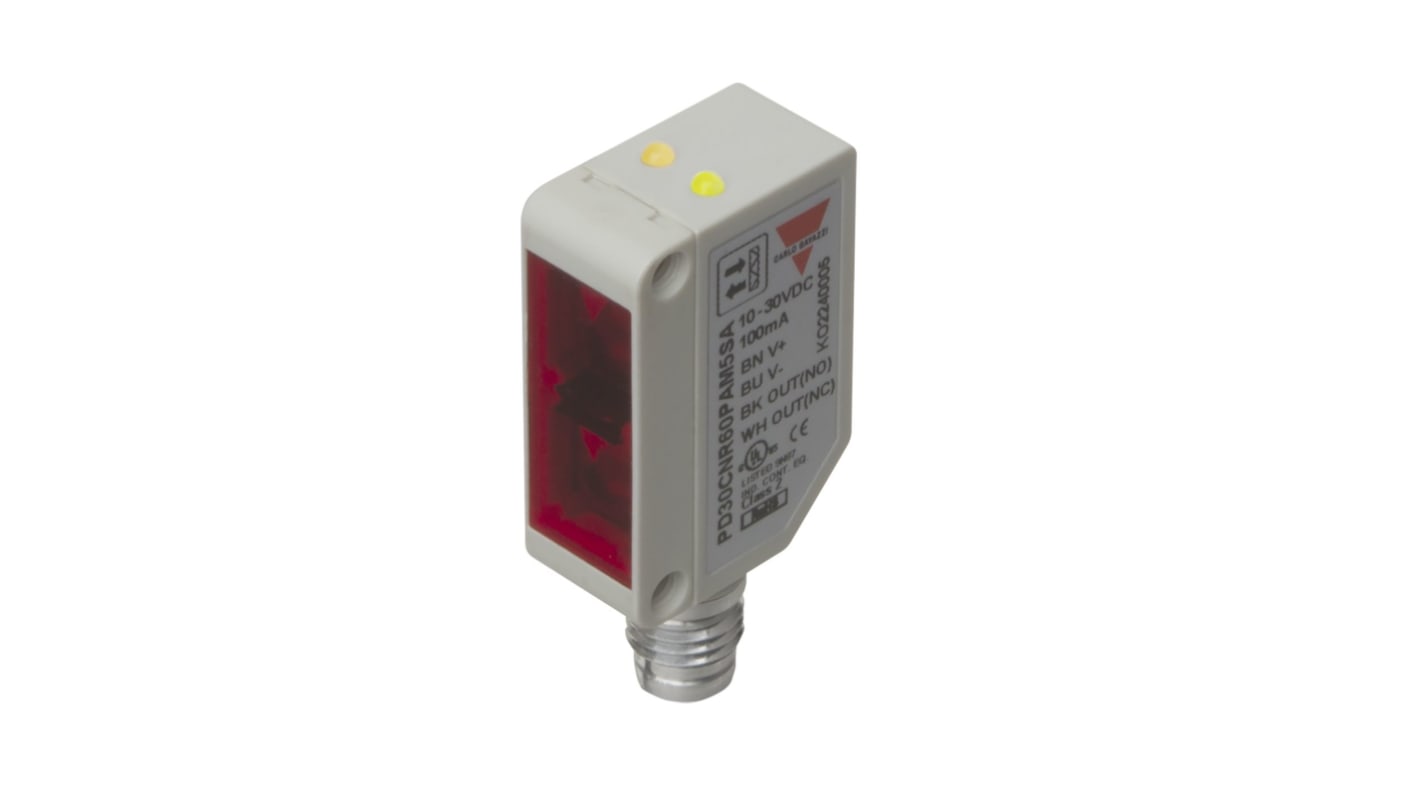 Carlo Gavazzi Rechteckig Optischer Sensor, Diffuse Reflektor, Bereich 0 → 200 mm, NPN Ausgang, Steckverbinder