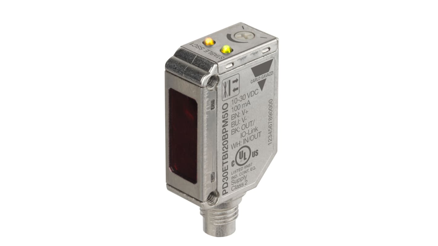 Carlo Gavazzi Diffuse Reflective Photoelectric Sensor, Rectangular Sensor, 0 → 200 mm Detection Range