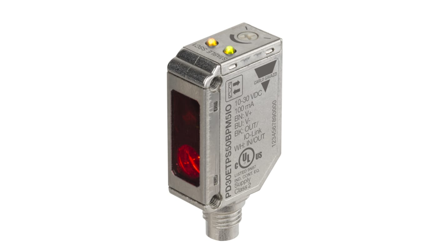 Carlo Gavazzi Polarized Retro Reflective Photoelectric Sensor, Rectangular Sensor, 5000 mm Detection Range IO-LINK