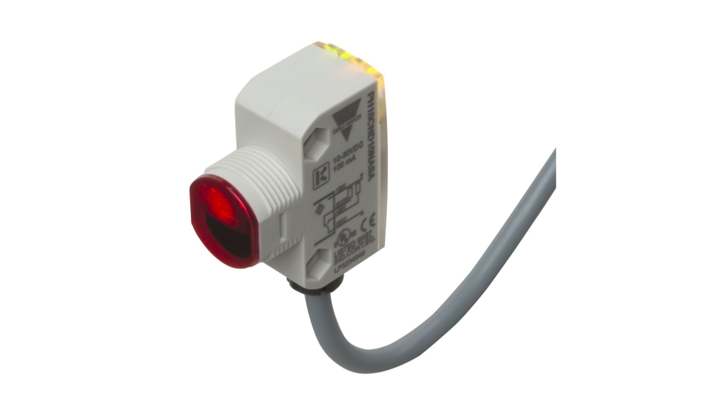 Carlo Gavazzi Diffuse Reflective Photoelectric Sensor, Miniature Sensor, 200 mm Detection Range