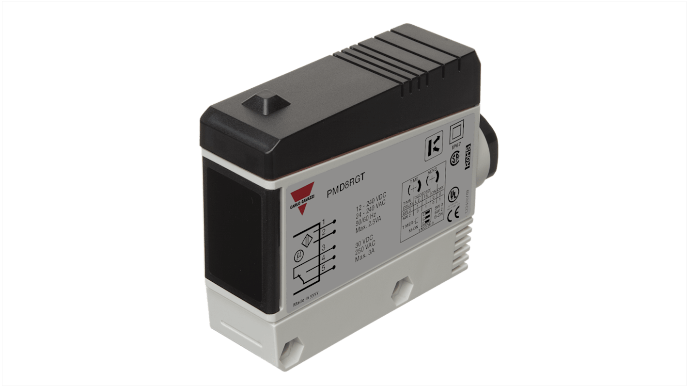 Carlo Gavazzi Diffuse Reflective Photoelectric Sensor, Rectangular Sensor, 200 → 800 mm Detection Range