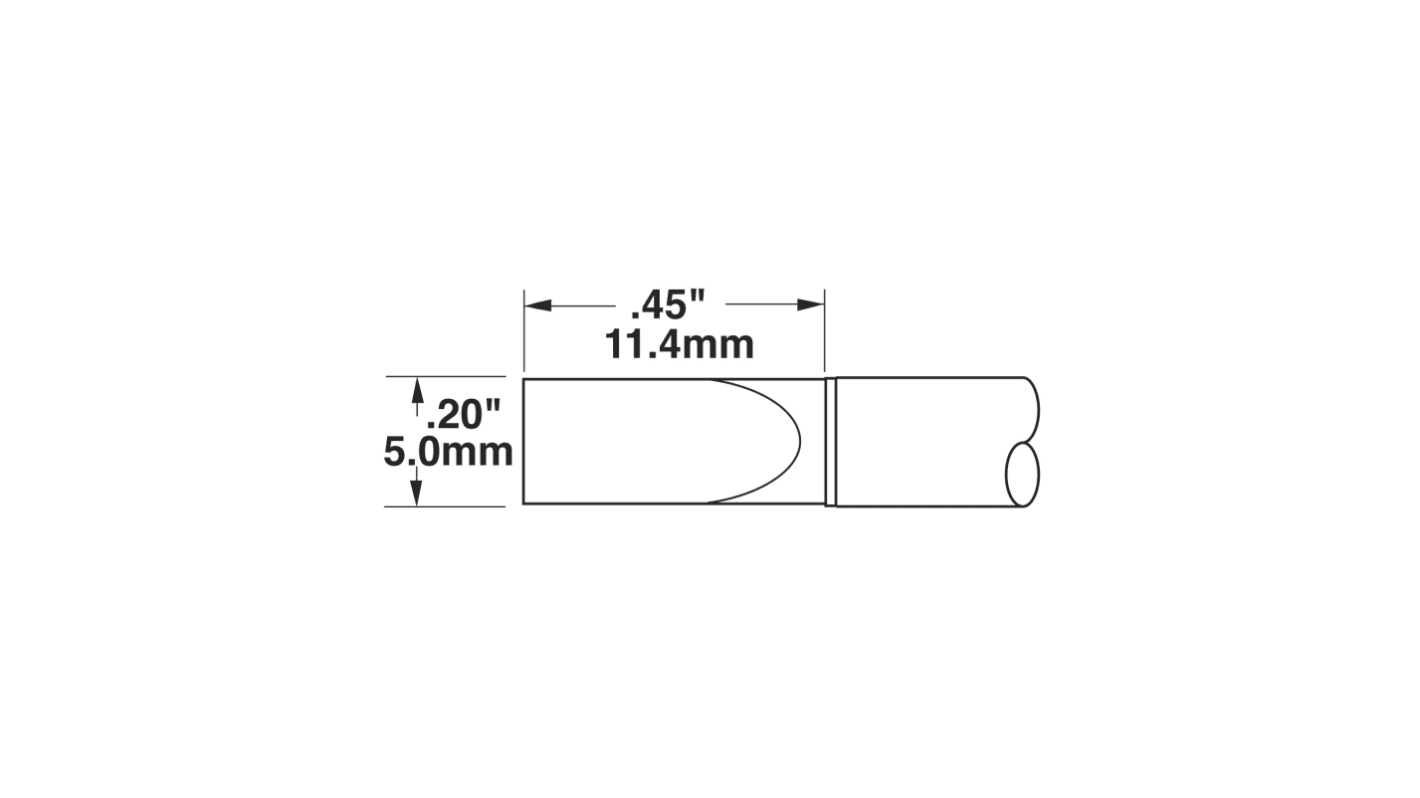 OK International / CVC-9CH0050A Lötspitze 5 mm flach 22° CVC für Lötsysteme der Serien CV-500, Metcal CV-5200, MX-500,