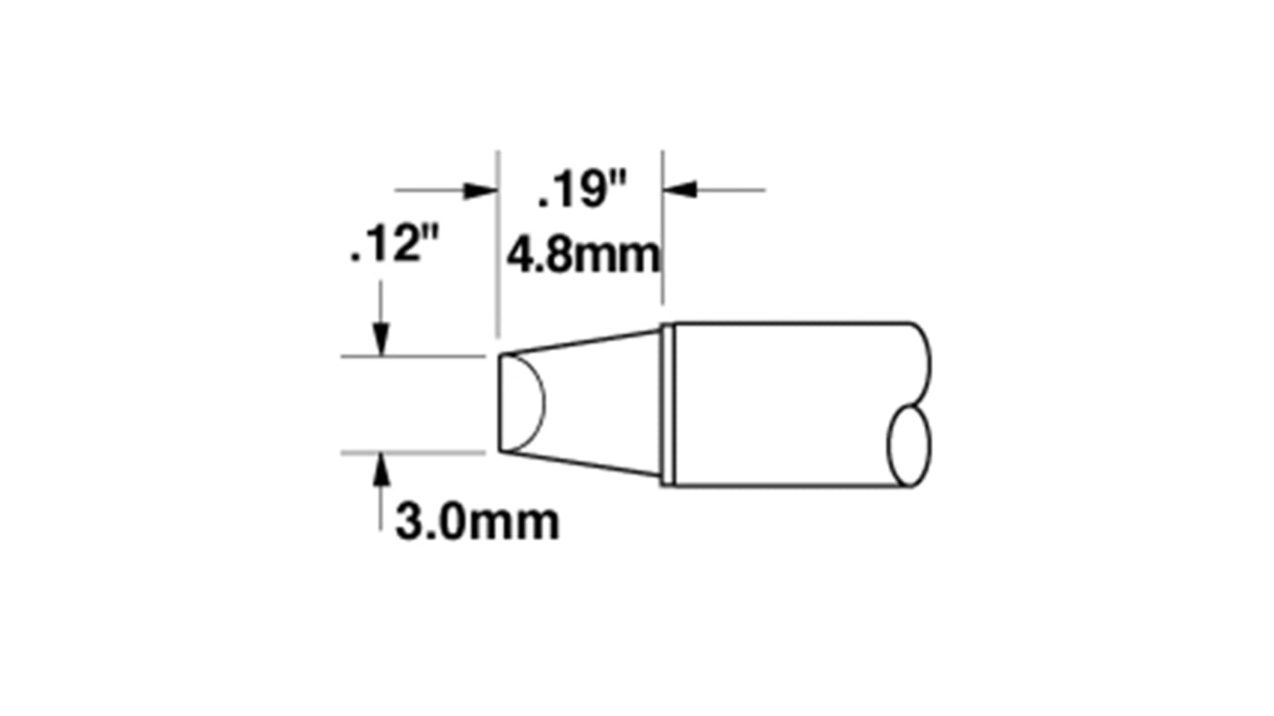 Punta saldatore OK International STTC-813, serie STTC, 3 mm, forma: Scalpello, angolo 90°