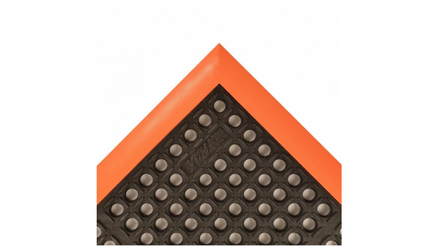 Alfombrilla antifatiga Notrax 549 de 100% caucho nitrílico Negro/naranja, 102cm x 66cm x 22mm, antidelizante