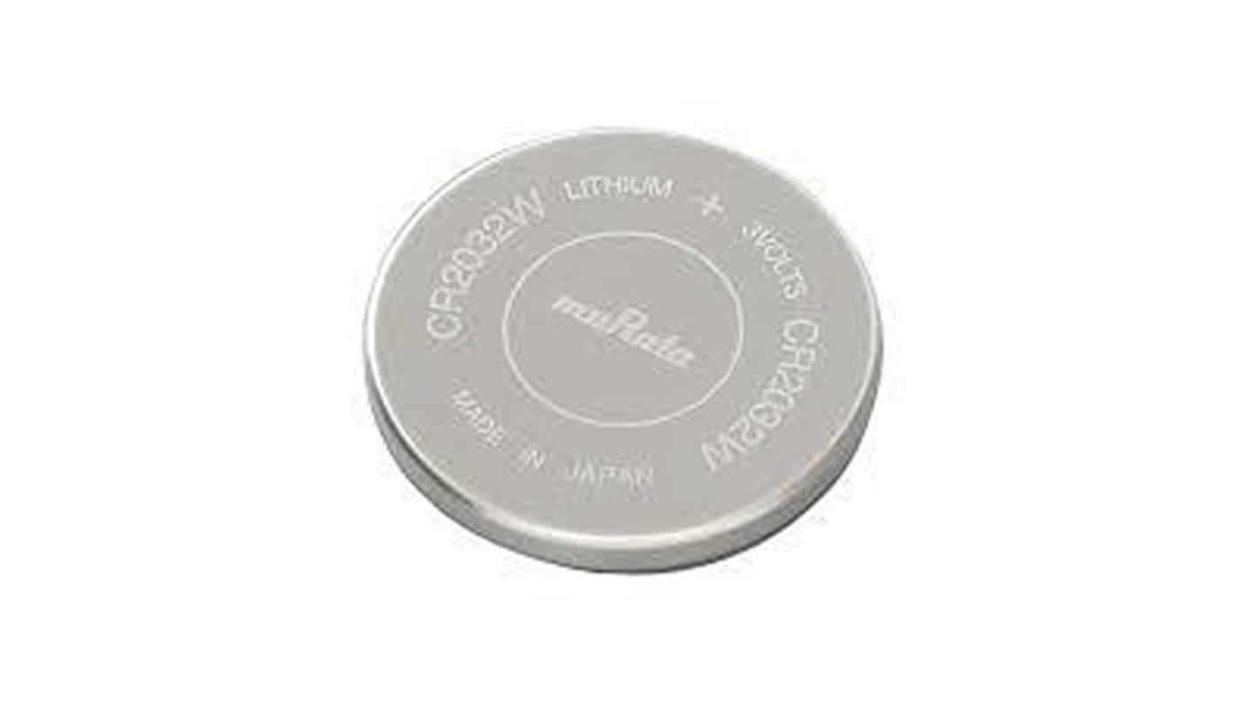 Murata CR2032 Coin Battery, 3V, 20mm Diameter