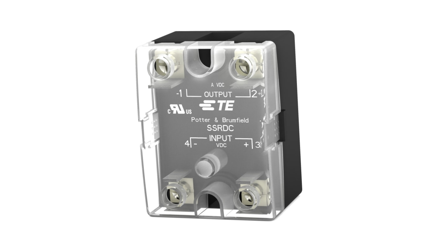 TE Connectivity SSRDC Series Solid State Relay, 25 A Load, Chassis Mount, 200 V ac/dc Load, 32 V ac/dc Control