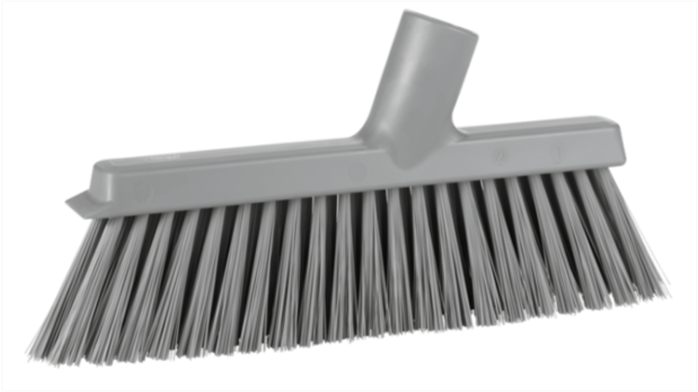 Vikan Broom, Grey With Polyester, Polypropylene, Stainless Steel Bristles for  for General Purpose