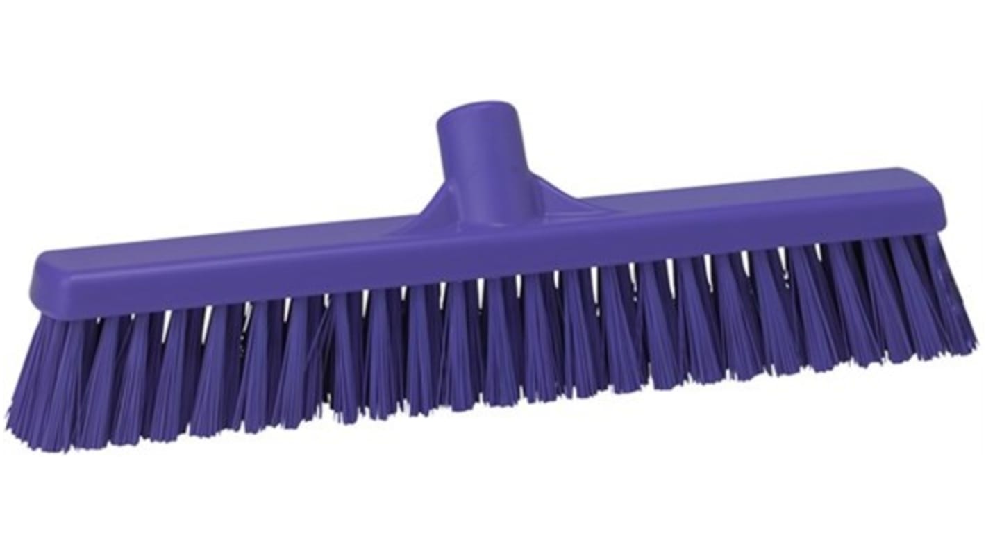 Vikan Broom, Black With Polyester, Polypropylene, Stainless Steel Bristles for  for General Purpose