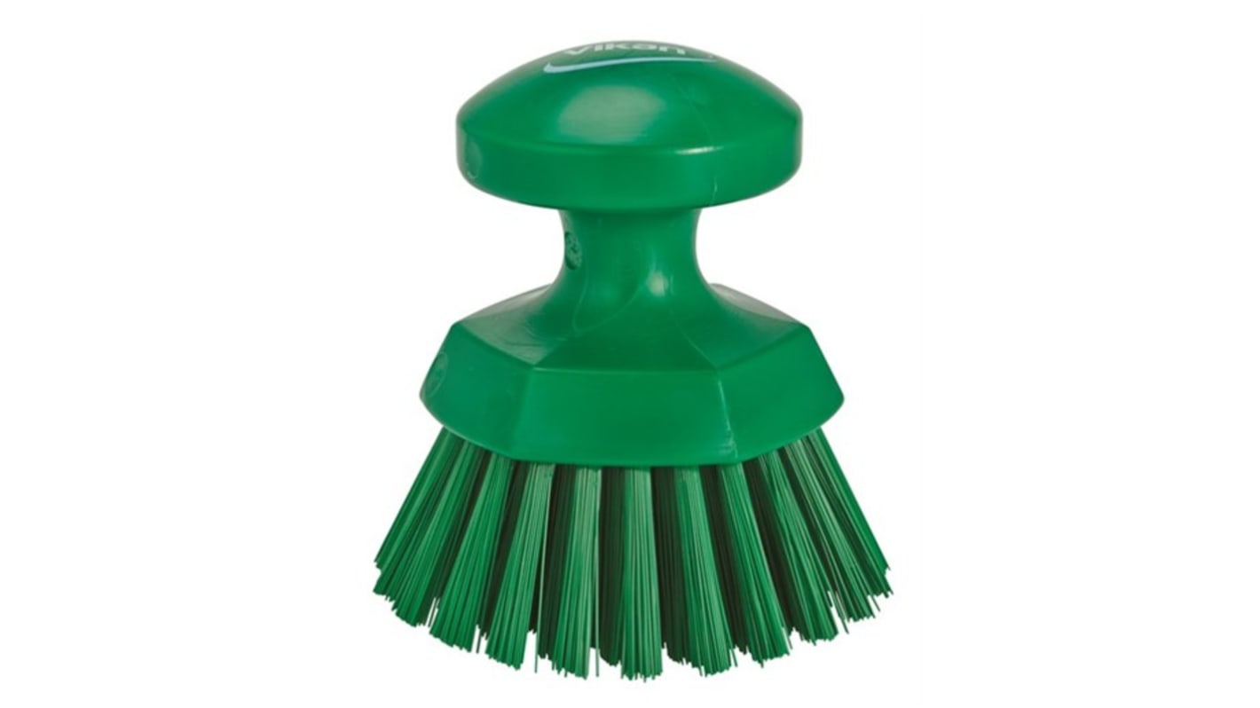 Vikan Hard Bristle Blue Hand Brush, 110mm bristle length, Polyester, Polypropylene, Stainless Steel bristle material