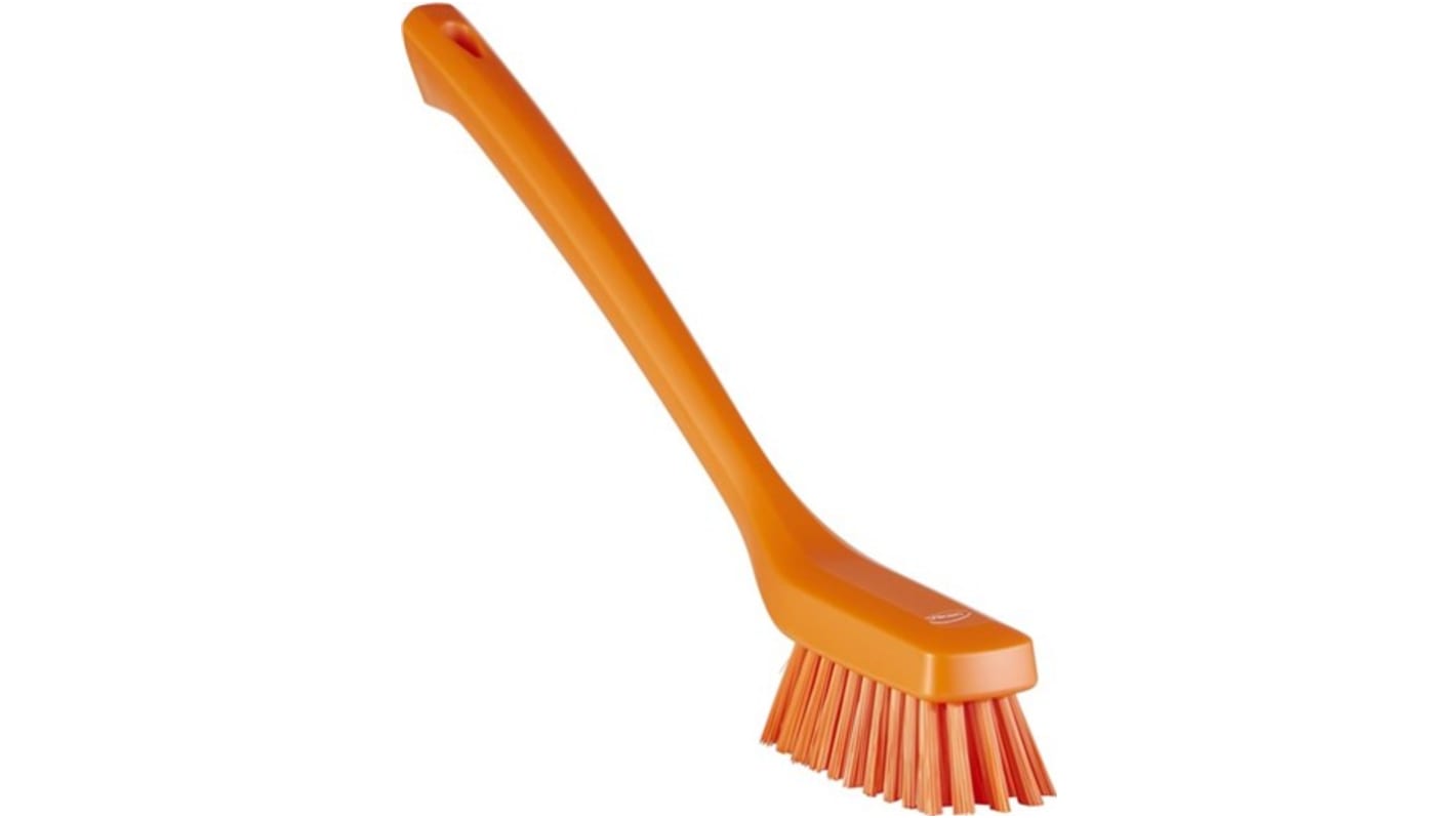 Vikan Hard Bristle Purple Scrubbing Brush, 420mm bristle length, Polyester, Polypropylene, Stainless Steel bristle