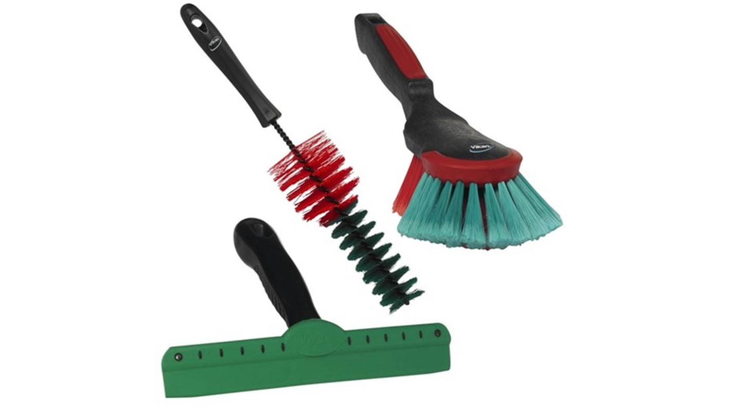 Vikan Soft Bristle Black Scrubbing Brush, 47mm bristle length, Polyester bristle material