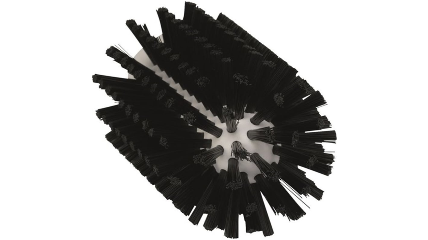 Vikan Medium Bristle Black Scrub Brush, 24mm bristle length, Polyester, Polypropylene, Stainless Steel bristle material