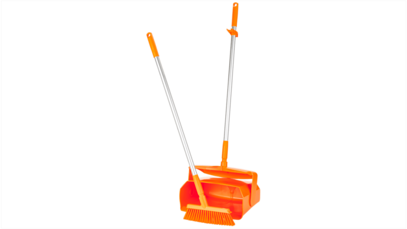 Vikan Orange Dustpan & Brush for Cleaning with brush included