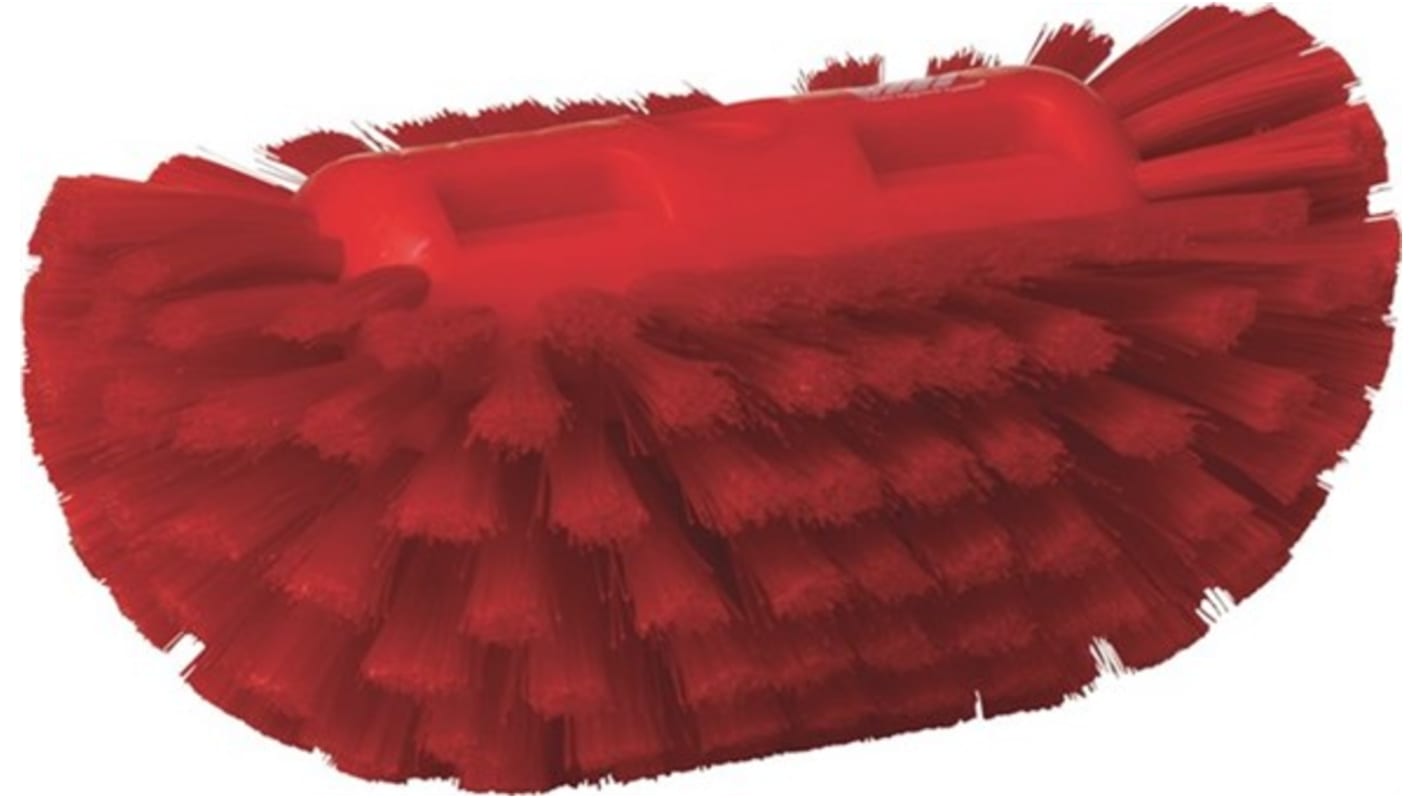 Vikan Medium Bristle Red Scrub Brush, 40mm bristle length, Polyester, Polypropylene, Stainless Steel bristle material