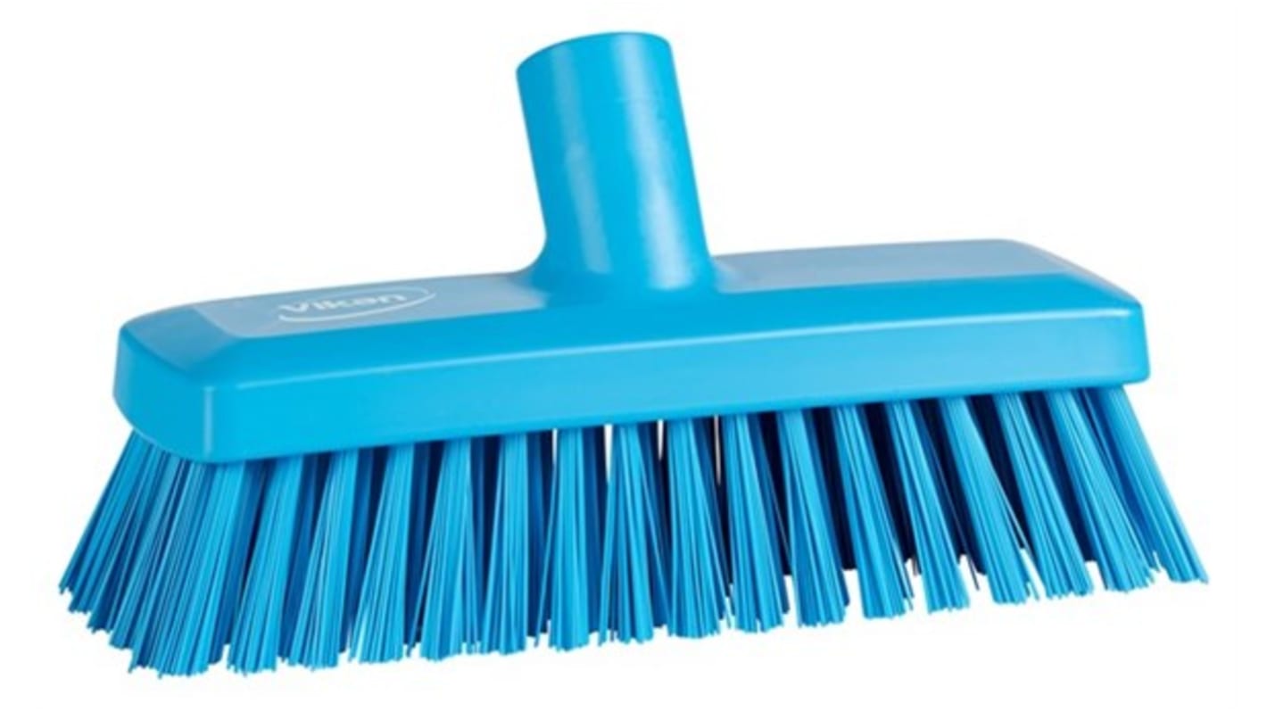 Vikan Broom, Blue With Polyester, Polypropylene, Stainless Steel Bristles for  for General Purpose