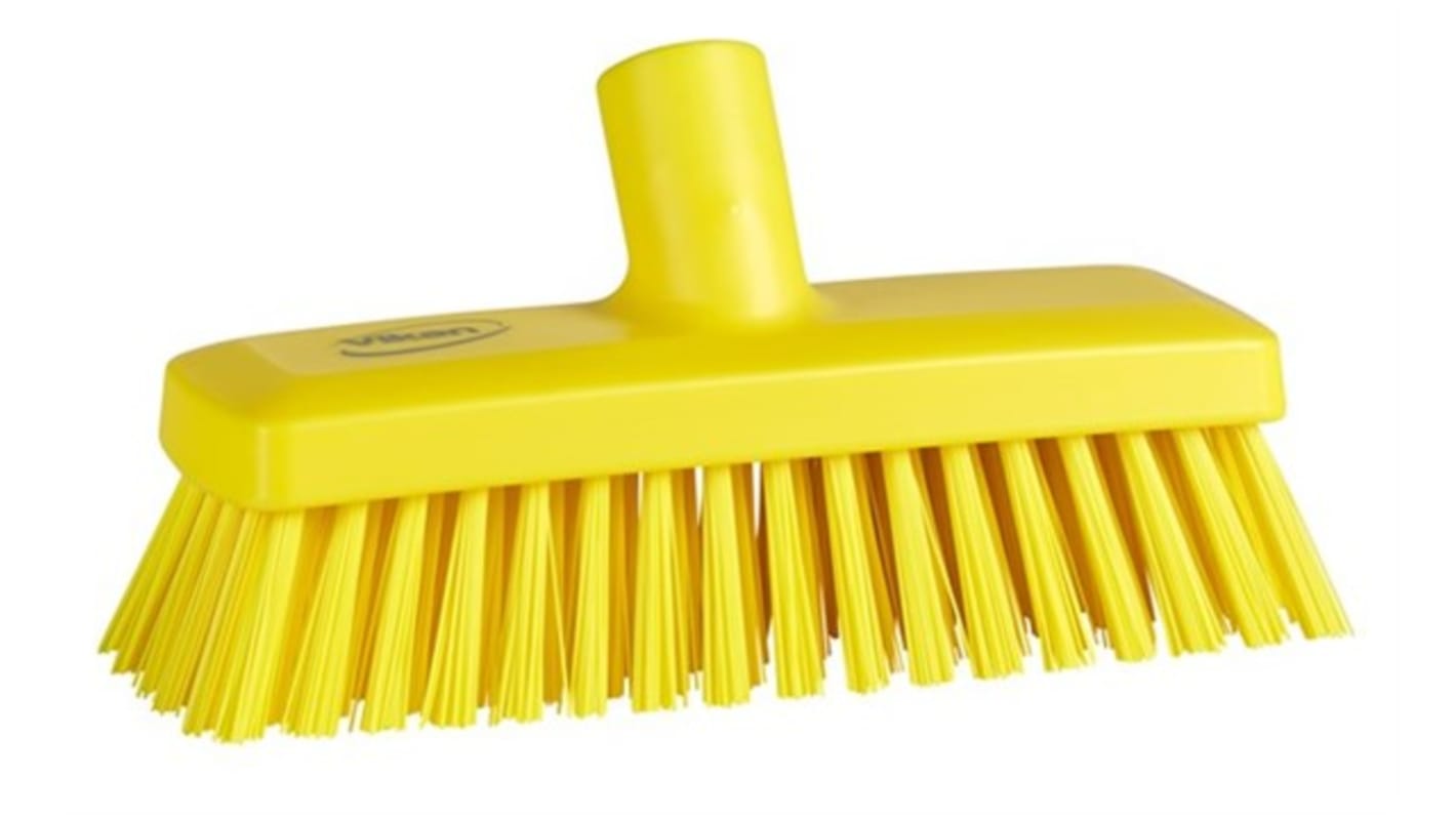 Vikan Broom, Yellow With Polyester, Polypropylene, Stainless Steel Bristles for  for General Purpose