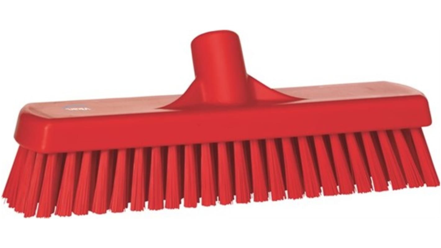 Vikan Broom, Red With Polyester, Polypropylene, Stainless Steel Bristles for Deck washer brush