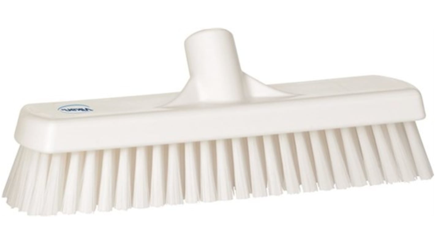 Vikan Broom, White With Polyester, Polypropylene, Stainless Steel Bristles for Deck washer brush