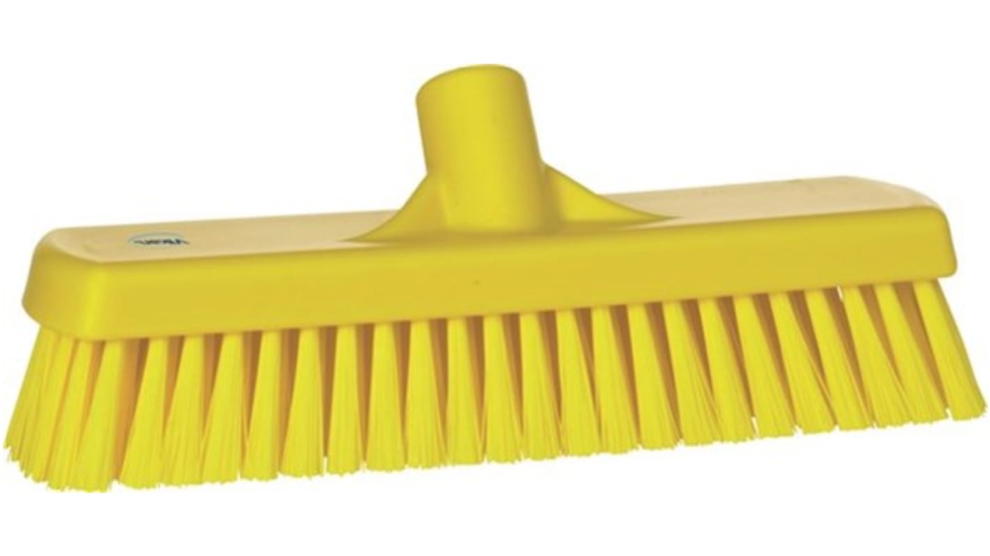 Vikan Broom, Yellow With Polyester, Polypropylene, Stainless Steel Bristles for Deck washer brush