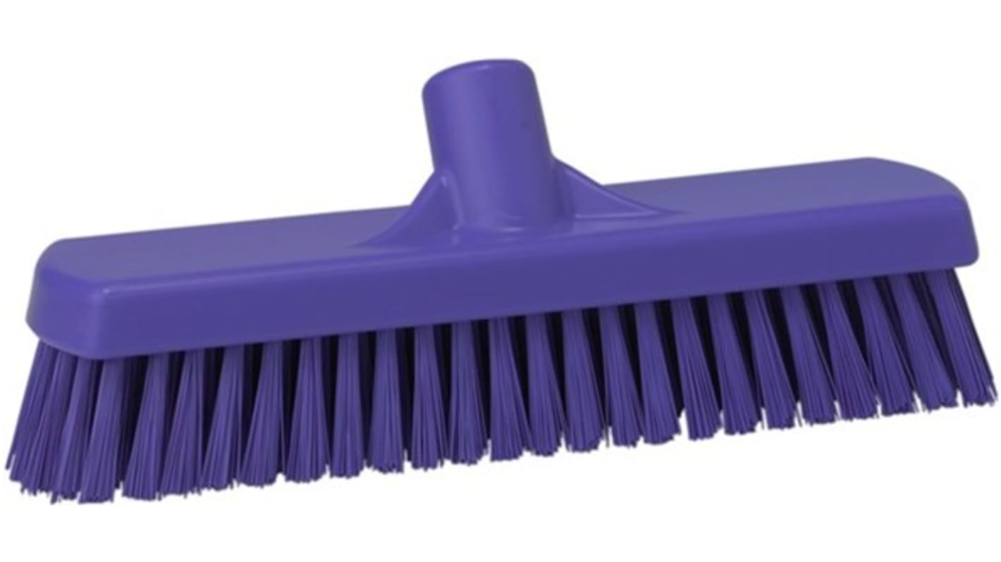 Vikan Broom, Purple With Polyester, Polypropylene, Stainless Steel Bristles for Multipurpose Cleaning