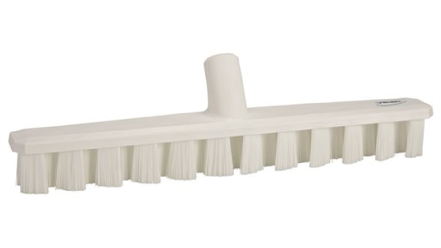 Vikan Hard Bristle White Deck Brush, 37mm bristle length, Polyester, Polypropylene, Stainless Steel bristle material