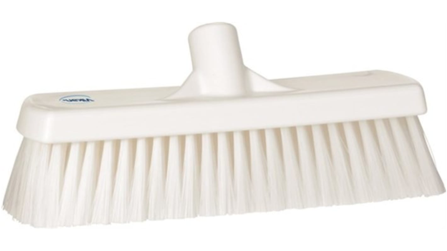 Vikan Broom, White With Polyester, Polypropylene, Stainless Steel Bristles for  for General Purpose