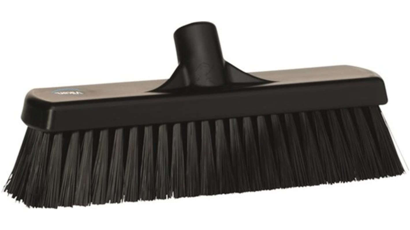 Vikan Broom, Black With Polyester, Polypropylene, Stainless Steel Bristles for  for General Purpose