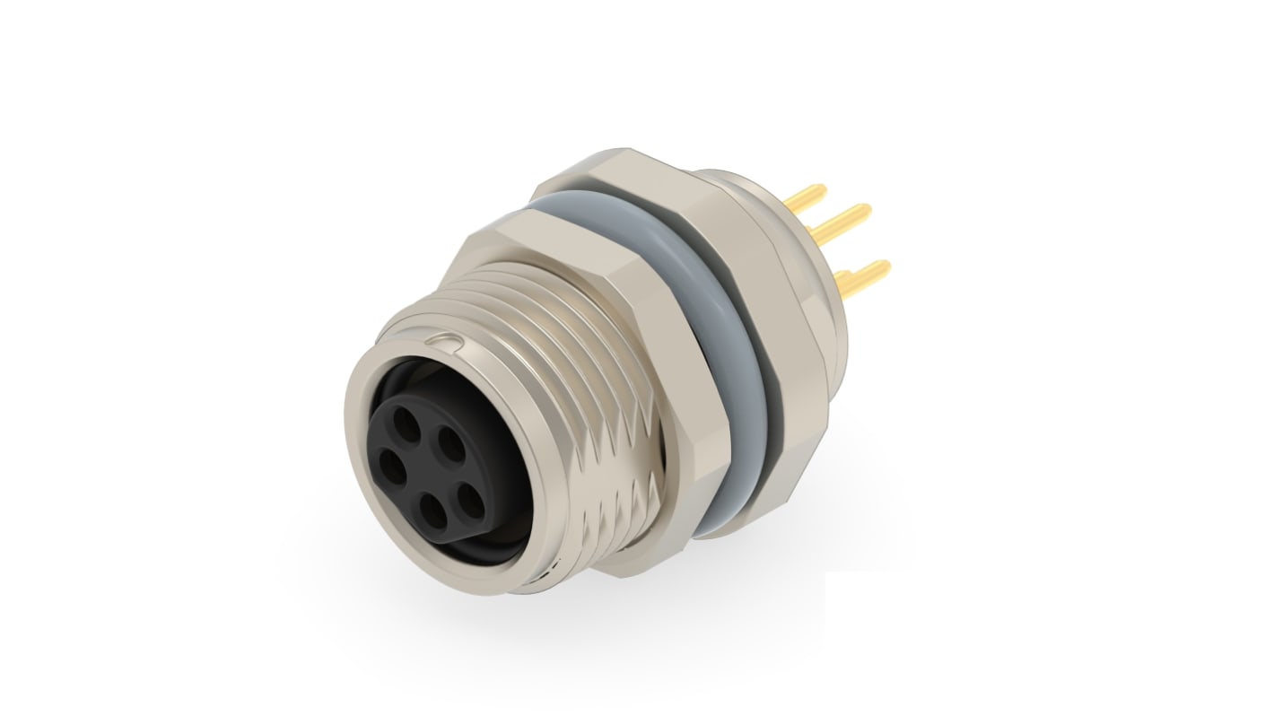 Conectores circulares TE Connectivity macho serie T4041417051 de 5 vías hembra, Montaje en PCB, IP67