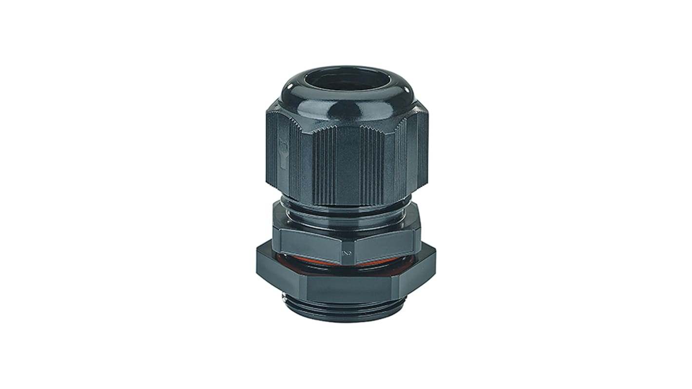 HENSEL AXM Series Black Polycarbonate Cable Gland, M32 Thread, 14mm Min, 21mm Max, IP66