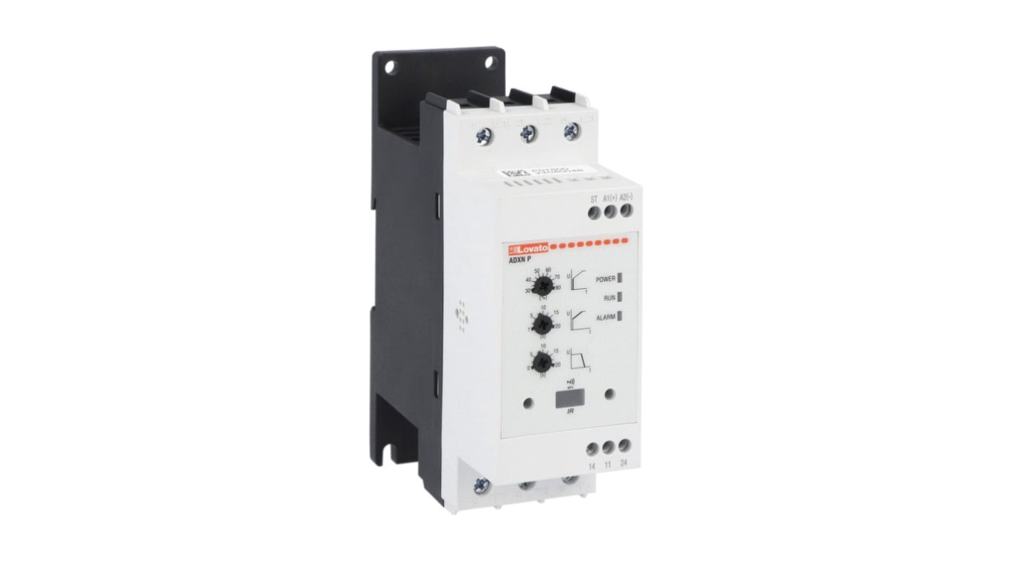 Arrancador de motor Lovato ADXN, 12 A, 24 VCA/VCC, 5,5 kW, trifásico, IP20