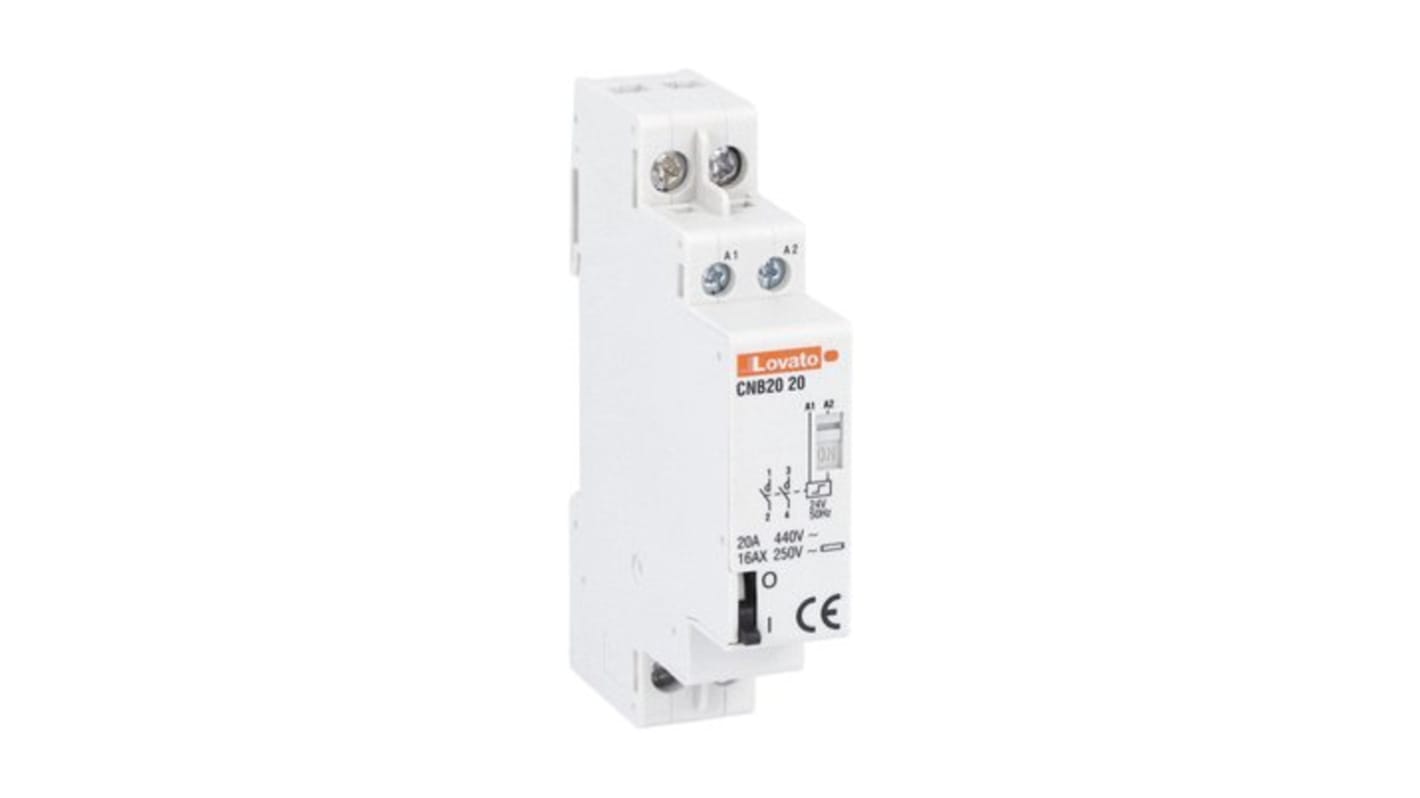 Lovato DIN Rail Latching Latching Relay, 24V Coil, 20A Switching Current, DPST