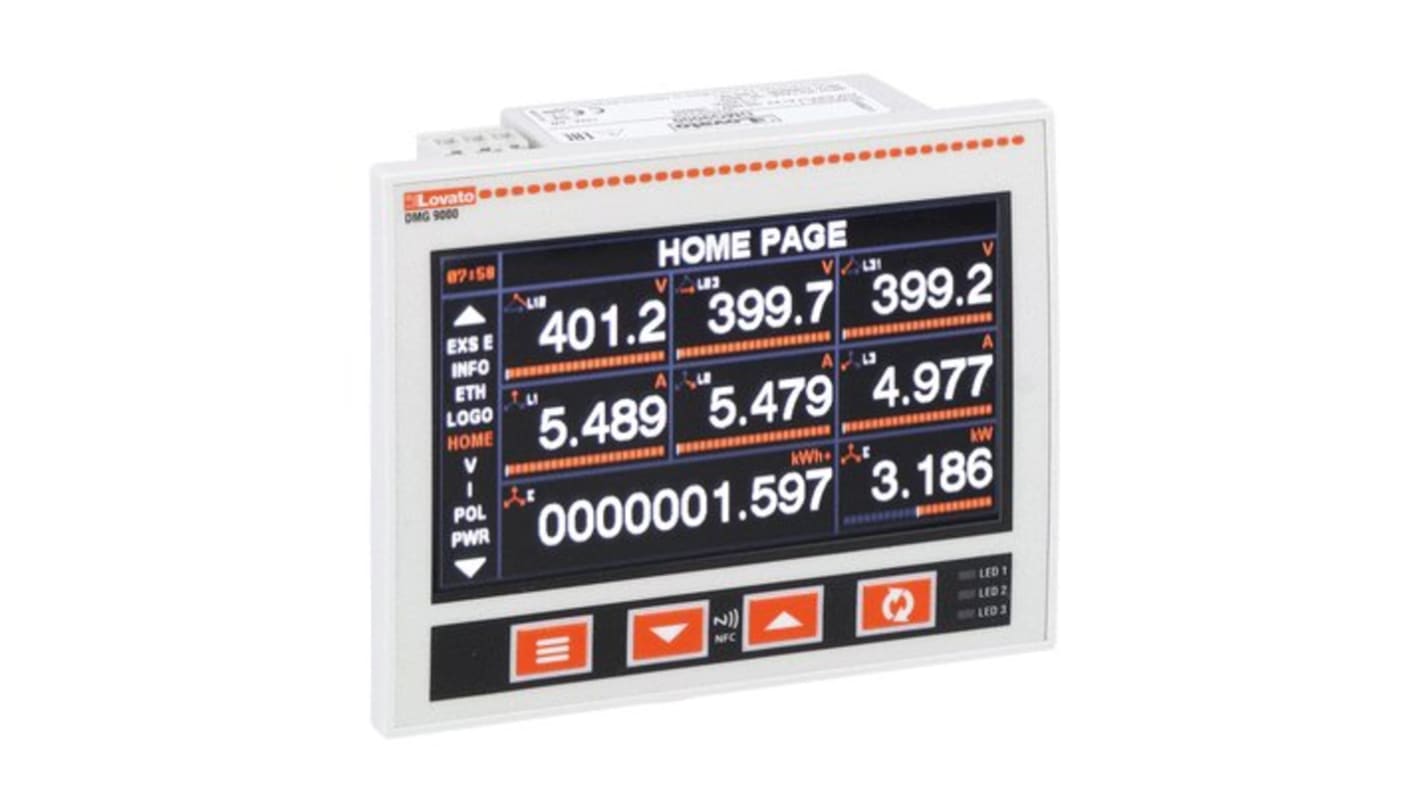 Lovato DMG LCD Digital Panel Multi-Function Meter for Power, 92mm x 92mm