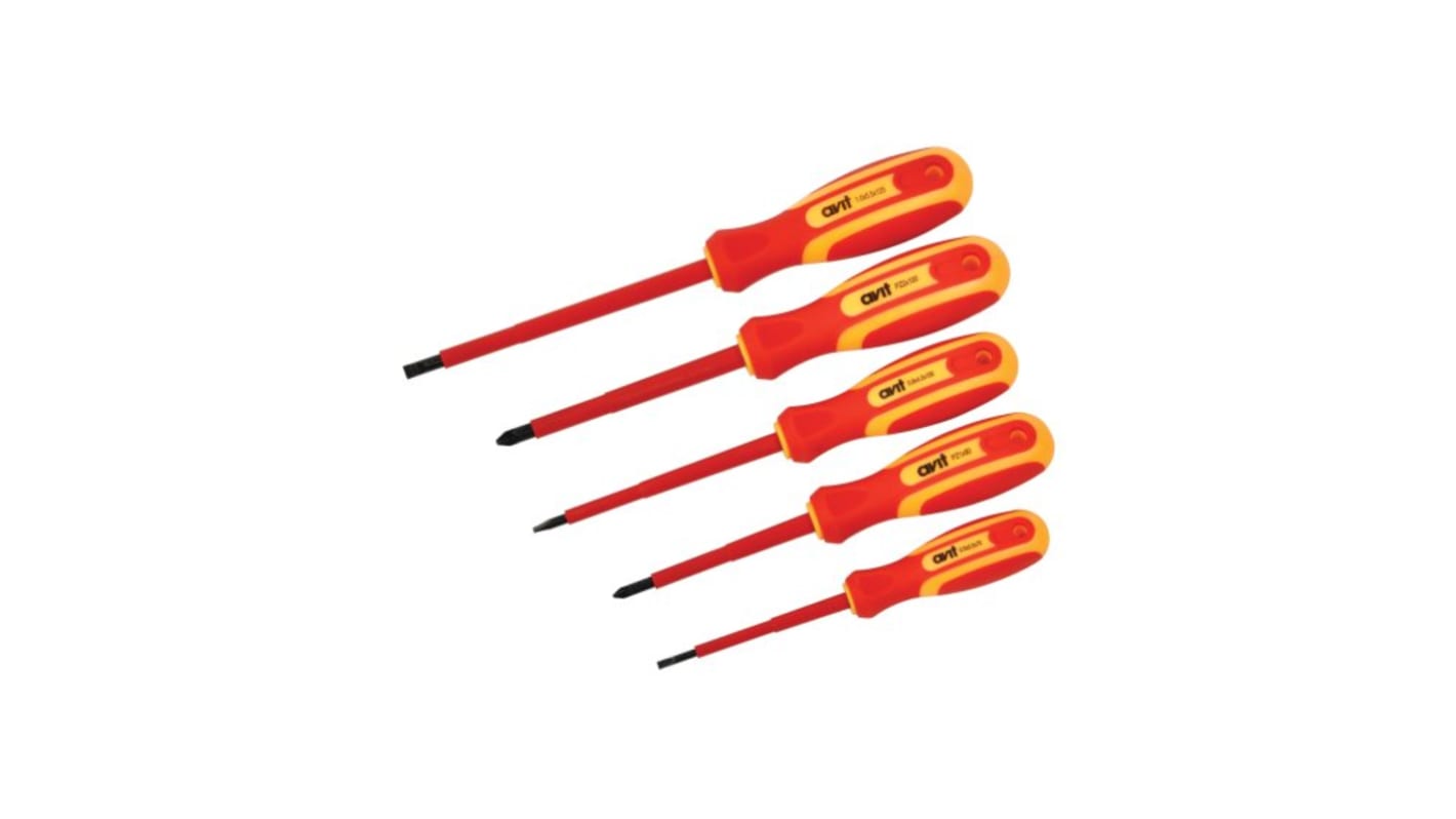 AV05050 Avit Pozidriv Insulated Screwdriver Set, 5Piece RS