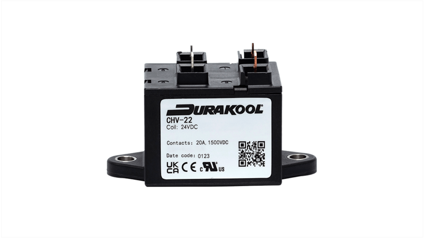 CHV-22 | Durakool CHV CHV20 Contactor, 24 V dc Coil, 1-Pole, 20 A, NO ...