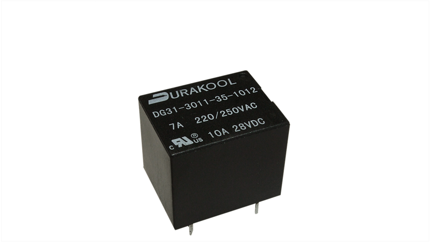 DG313011351012 Durakool PCB Mount Power Relay, 12V dc Coil, 12A