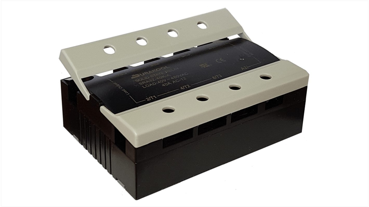 Durakool SRA3 Series Solid State Relay, 25 A Load, Panel Mount, 480 V ac Load, 250 V ac Control