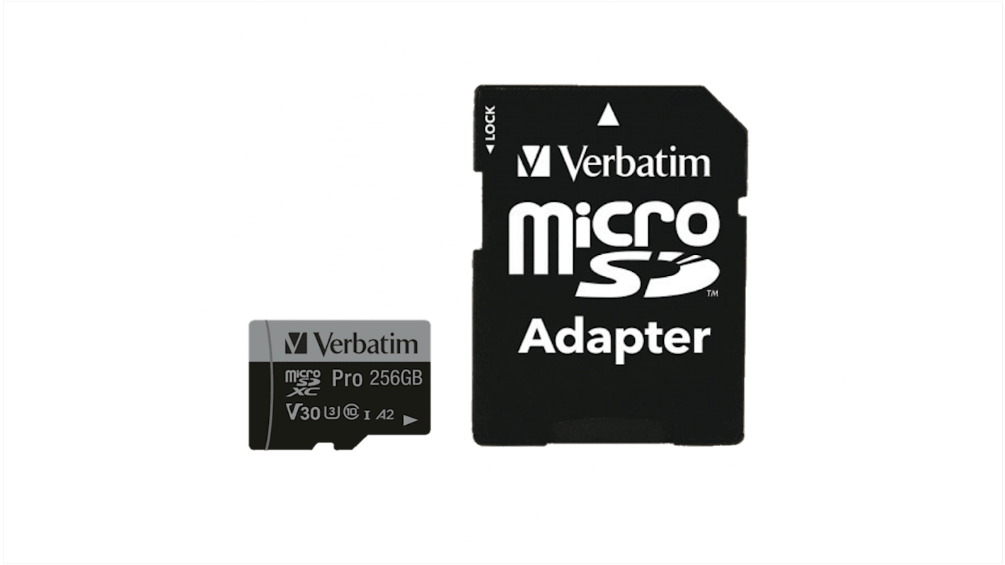 Verbatim Micro SD-kártya Nem MicroSDHC, MicroSDXC 256 GB Pro U3 256GB