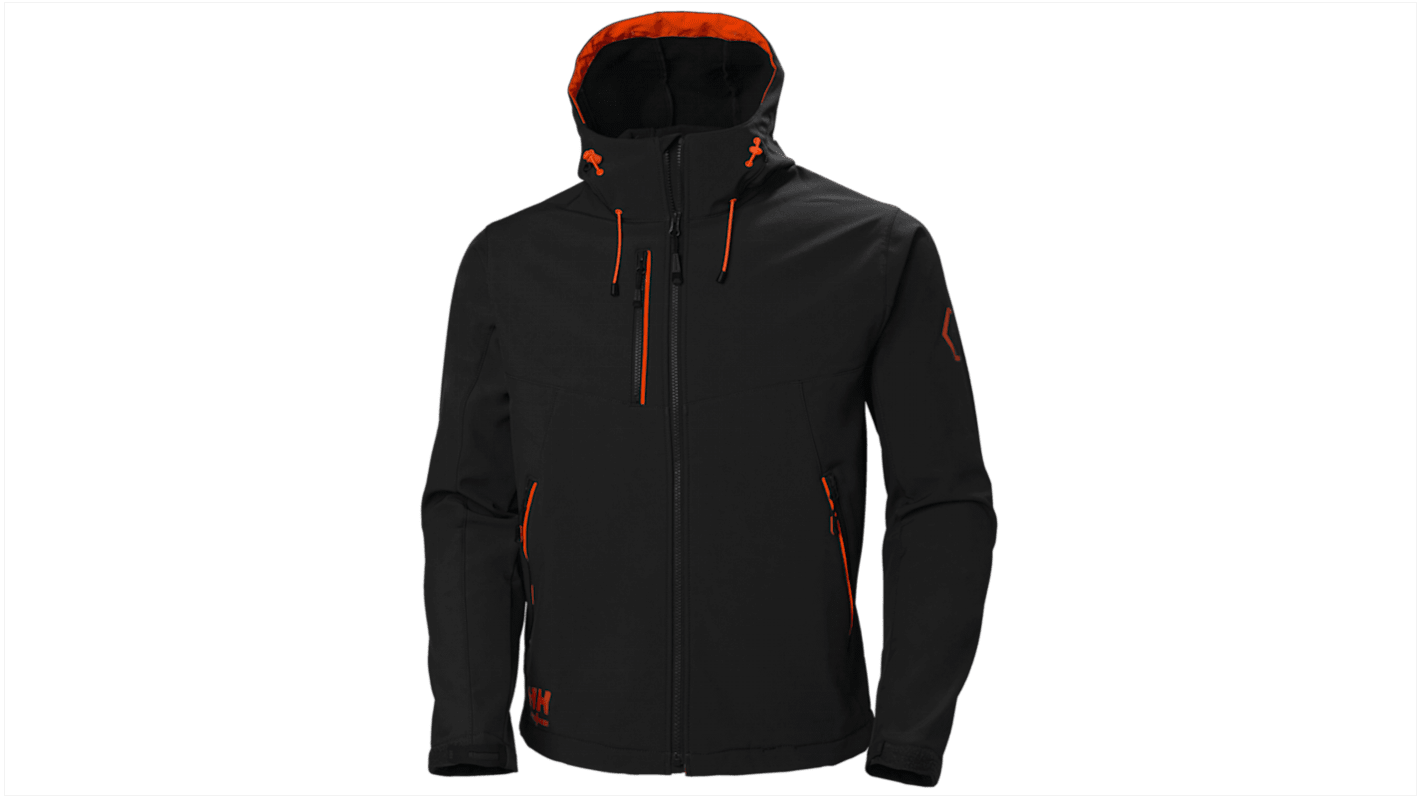 Chaqueta impermeable, Hombre, L, Negro, Transpirable, Hidrófugo 74140