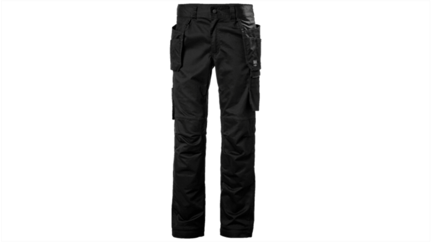 Helly Hansen 77521 Black Men's Cotton, Polyester Lightweight, Stretchy Work Trousers 34in, 86cm Waist
