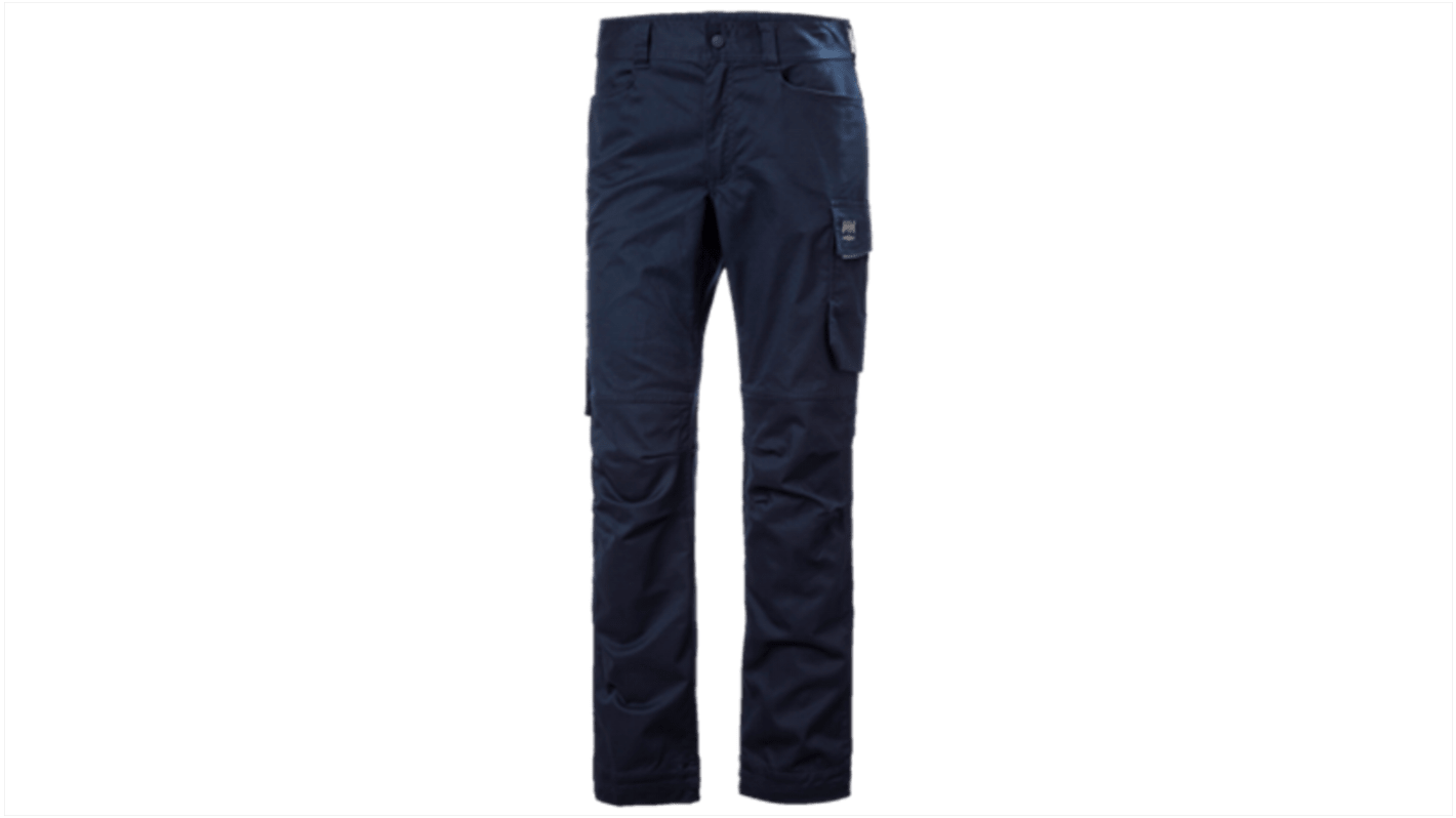 Helly Hansen 77523 Navy Men's Cotton, Polyester Lightweight, Stretchy Work Trousers 32in, 81cm Waist