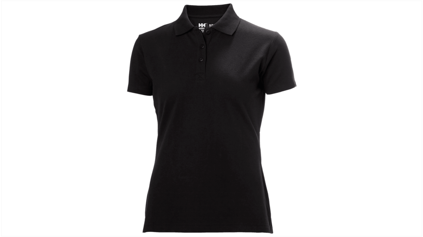 Helly Hansen 79168 Polohemd, 100 % Baumwolle Schwarz, Größe S