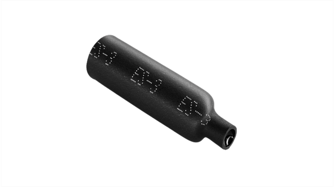 TE Connectivity エンドキャップ, 収縮前 10.9mm, 収縮後 2.41mm, 黒 2056350007