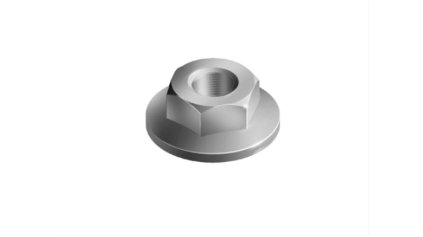 RS PRO M8 Flange Nut Connecting Component, Strut Profile 40 mm, 45 mm, 50 mm, 60 mm, Groove Size 10mm, Round Tube Size